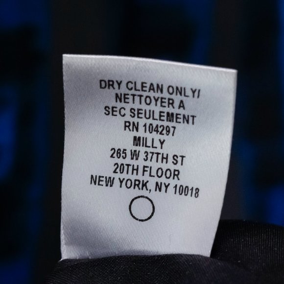 Milly Blue Brushstroke Rectangle-Print Pencil Skirt - Picture 10 of 11